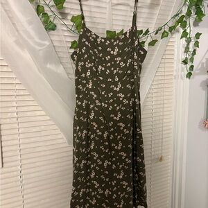Arizona Jean Company Olive Floral Midi Dress